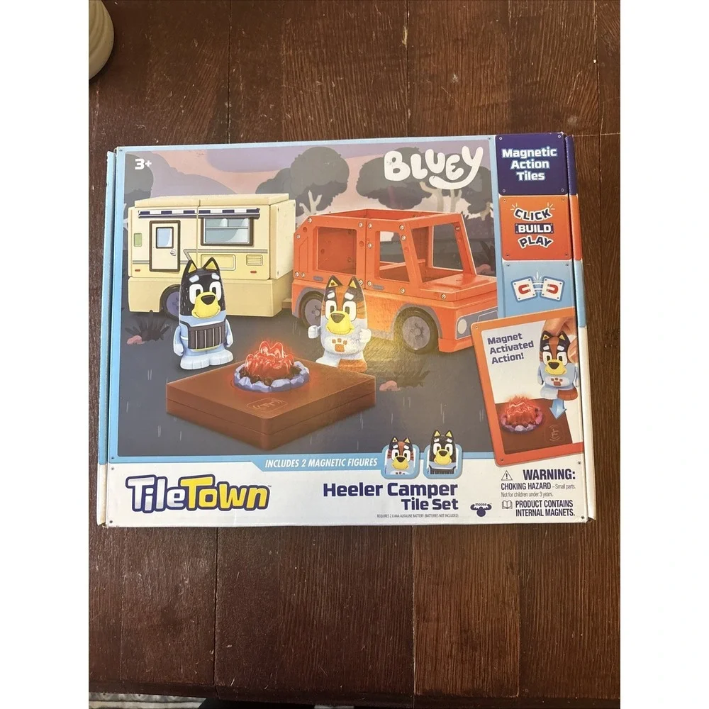 Tile Town Bluey Heeler Camper Tile Playset - Magnetic Building Set - Ages 3+